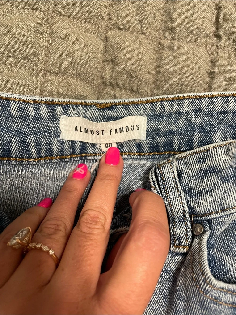 Almost Famous Light Blue Distressed Denim Cutoff Shorts